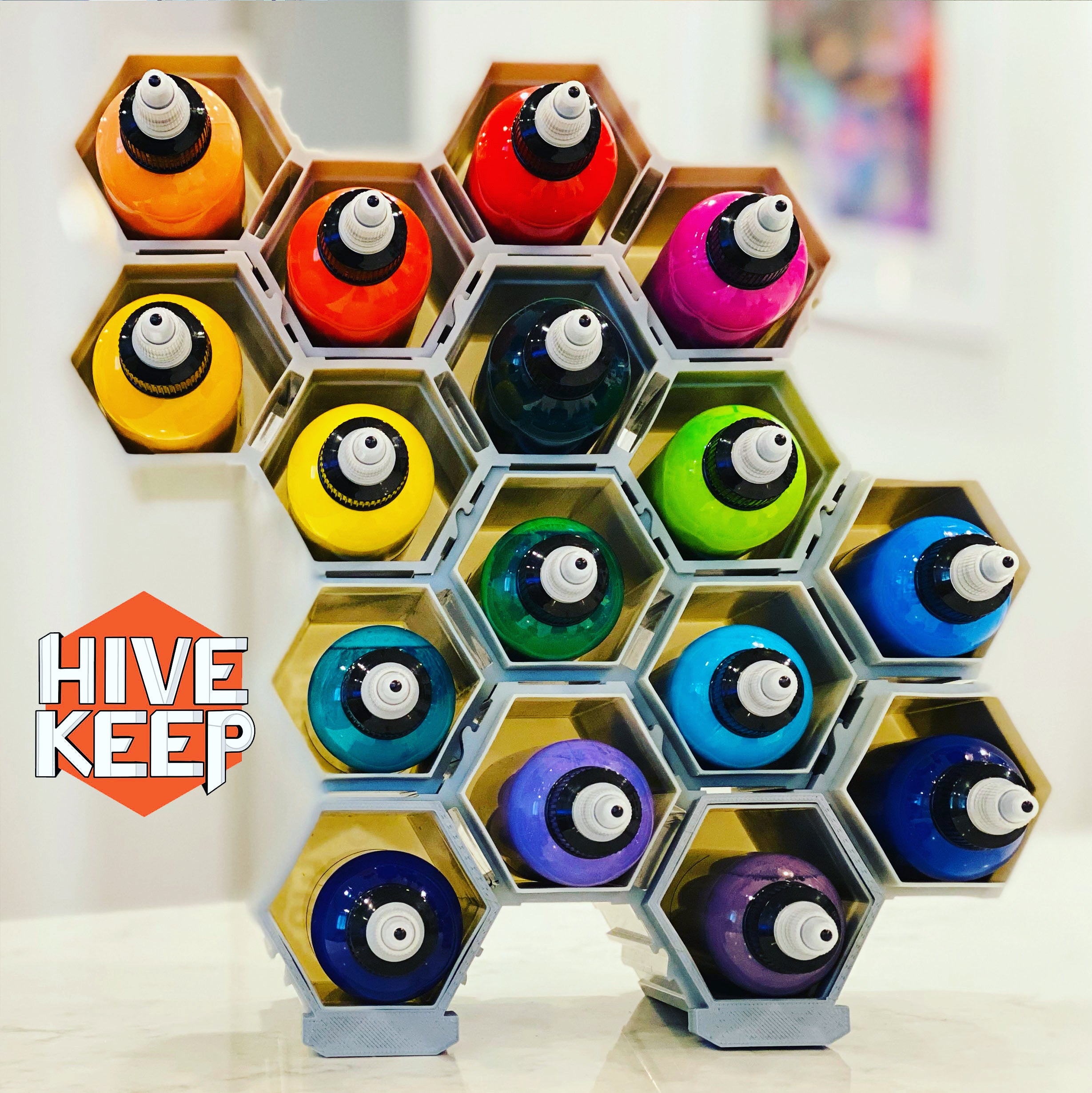 Hex Hives Keep Craft Paints and Markers Organized